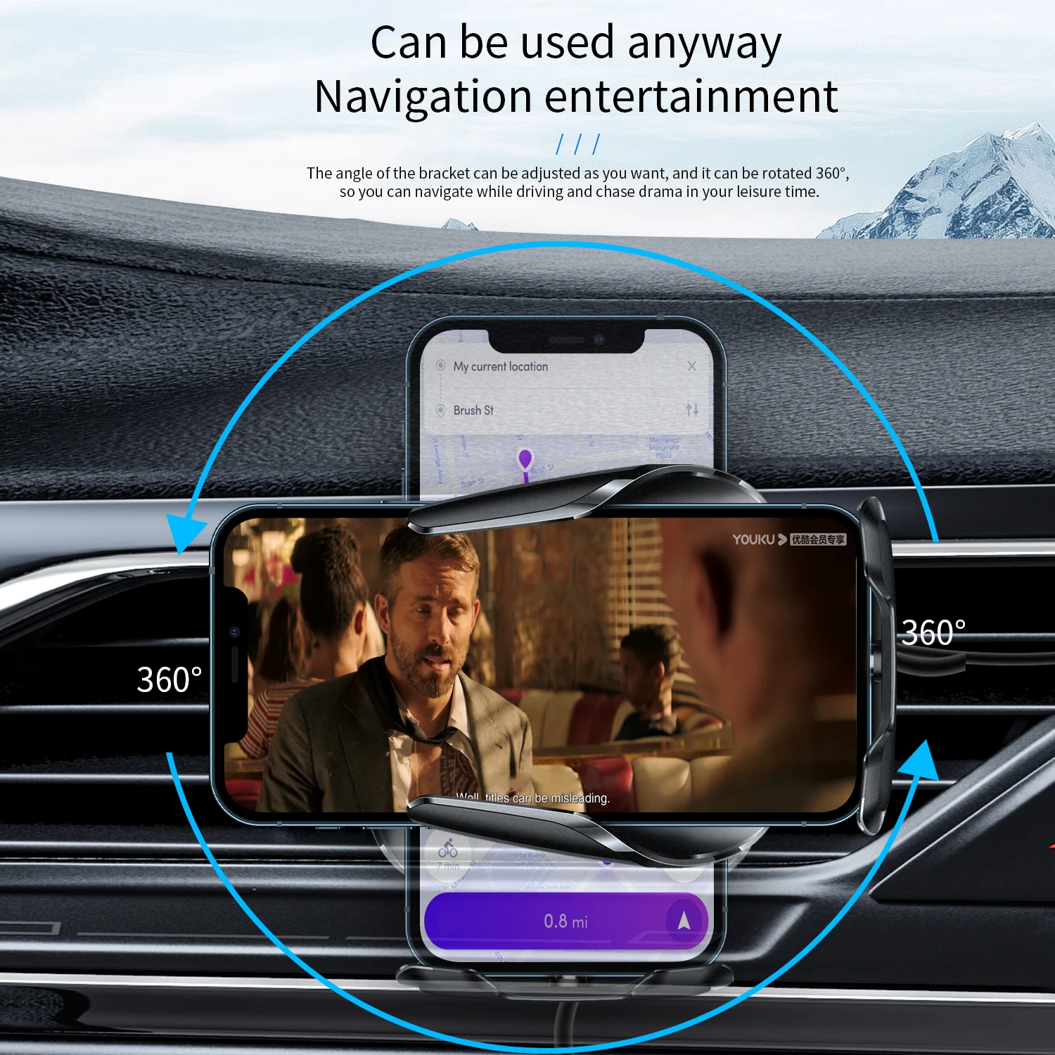 New Arrive OEM 9V/1.67A Type c Port Smart Car Mount 10W Faster C2 Car Wireless Charging Touch Sensor Auto Phone Charger Holder