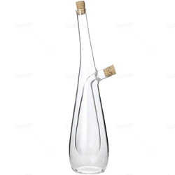 Kitchenware Oil and Vinegar Dispenser Set 2 In 1 Double Layer Glass Olive Oil Bottle with Cork Stoppers for Cooking