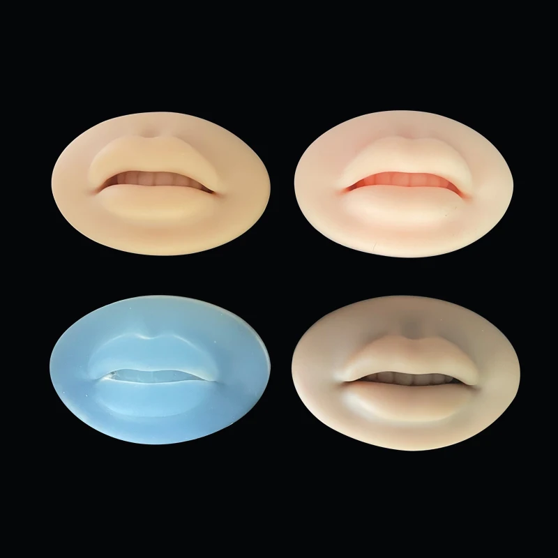 3 Colors Soft Silicone 3D Lip Practice Skin Permanent Makeup Microblading Lip Open Mouth Skin Mannequin