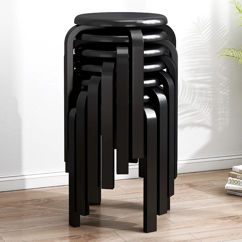 Solid wood round stool household low stool wooden stool.