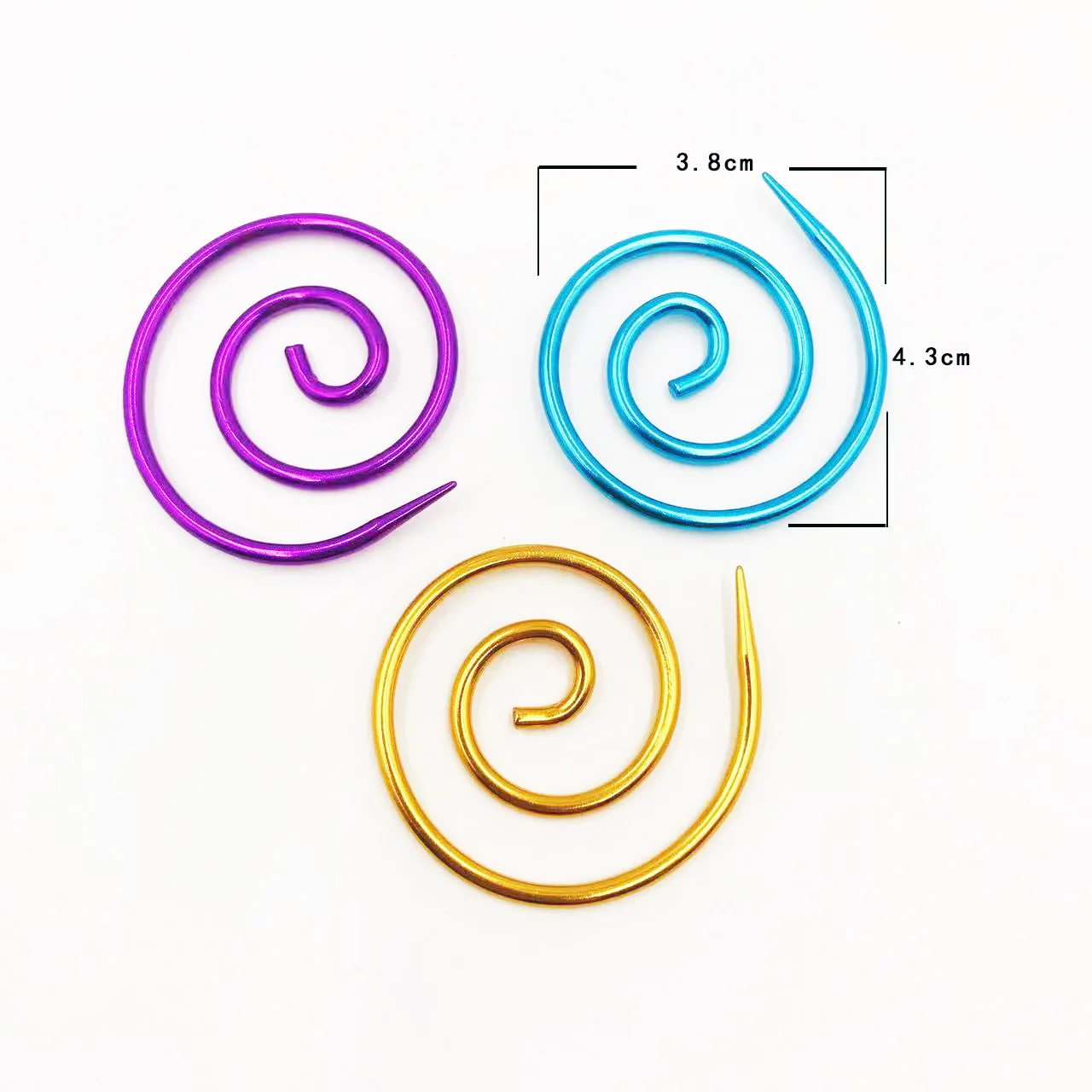 Factory Direct Aluminium  Spiral Cable Knitting Needle Shawl Pins Curved Tapestry Circular Knitting Needles