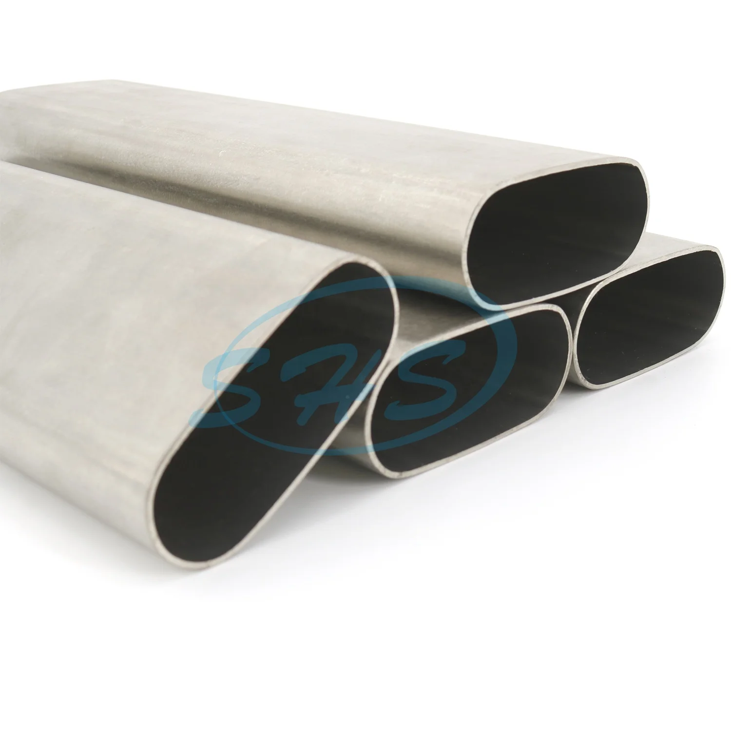 Tp 300s large size stainless steel oval pipe flat sided oval pipe with No.4 polishing for construction high-speed train station