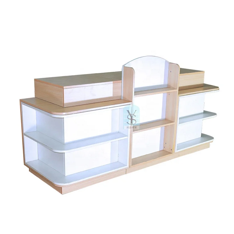 2024 Новое поступление продуктовый деревянный кассовый счетчик супермаркет МДФ цвет стационарный розничный магазин