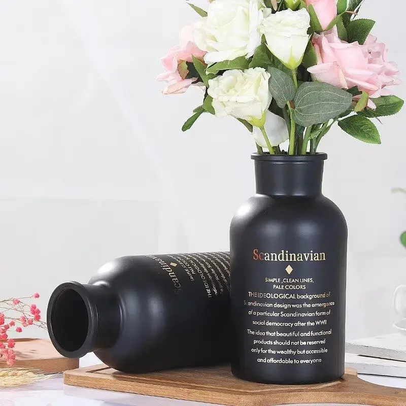 Custom logo luxury 100ML 300ML 500ML 1000ML Black White Clear Empty Aroma Perfume Reed Diffuser Glass Aromatherapy Bottles Vase