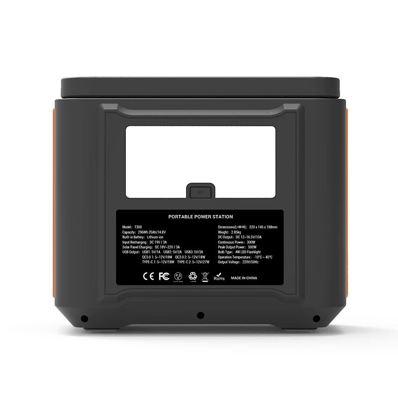 110V 240V AC Output 80000mAh 4USB All In One Portable Power Station Solar Power Generator 300W 500W For Home Use