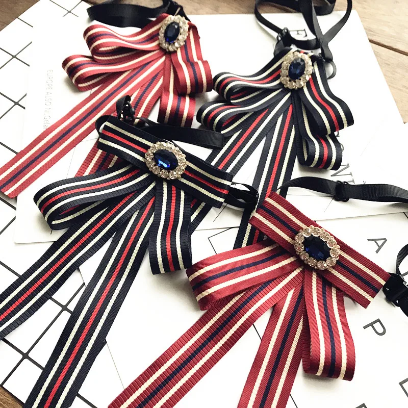 Bow tie school uniform student professional business black ribbon collar bow tie collar flower professional brooch