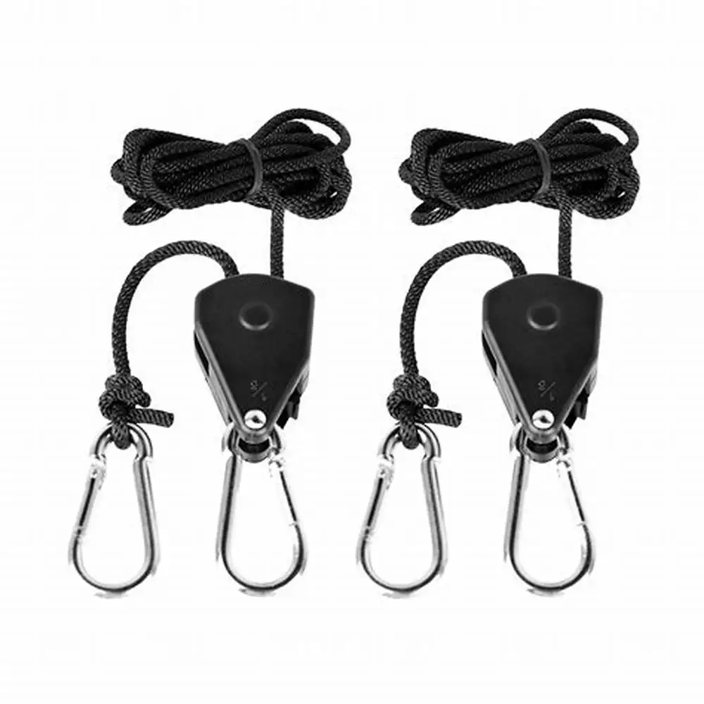 Chin-Up 2 Pair of 1/8 inch Heavy Duty Adjustable Grow Light Ratchet Rope Hanger Yoyo for Grow Light Fixture&Gardening,150lb