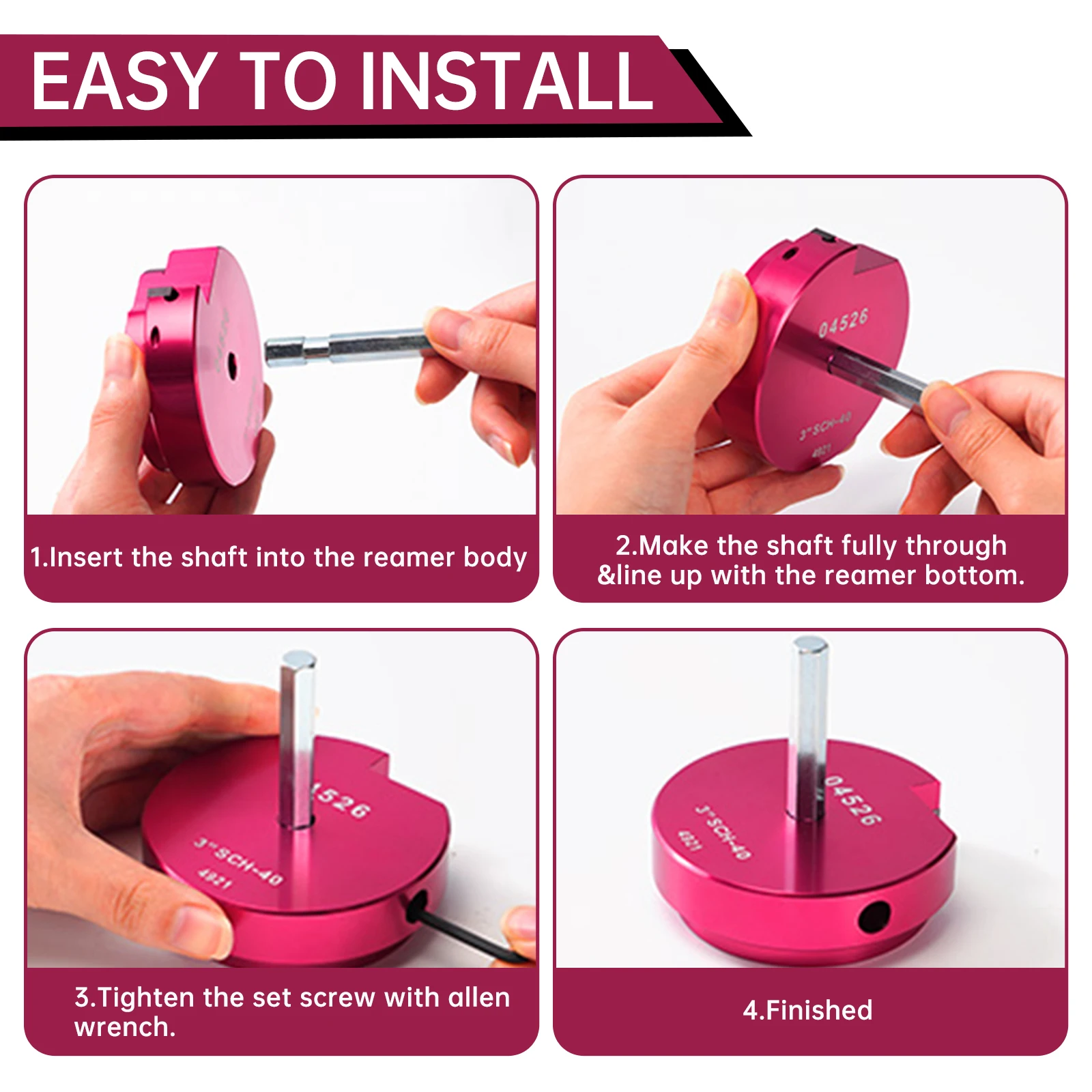 3-inch PVC pipe reamer repair Hand tools  Clean Plastic Pipe Reamers Kit DWV/ CPVC / ABS fittings tools 3 inch piping reamer