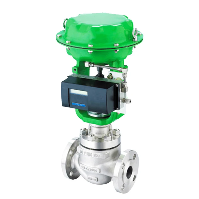 WCB 2Inch 2 Way Single-seated Water Steam Globe Valve With Positioner Pneumatic Actuated Diaphragm Control Valve