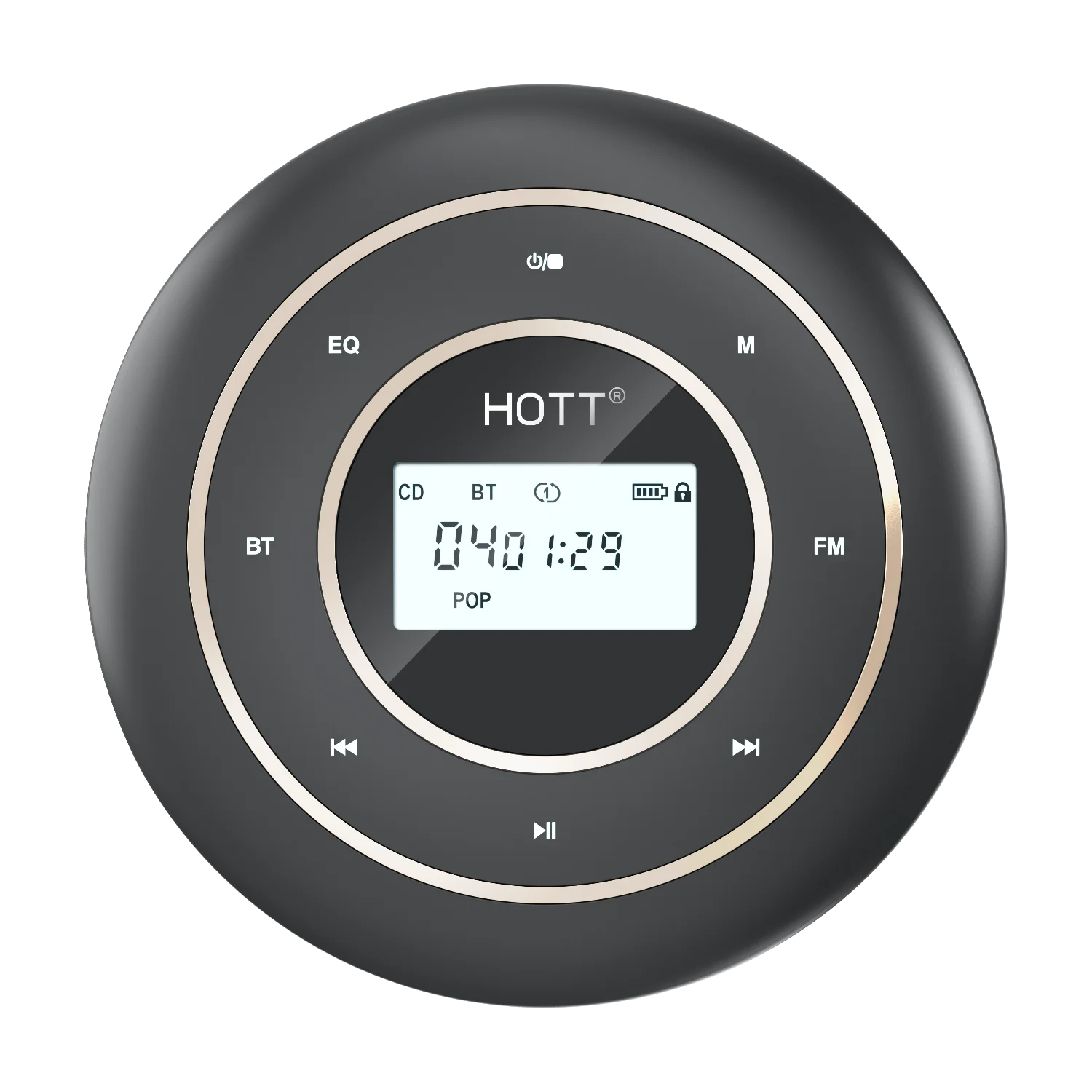 Portable CD Player HiFi wireless 5.0 And FM Transmitter Rechargeable Stereo CD Players Touch Vibration Button With Headphones