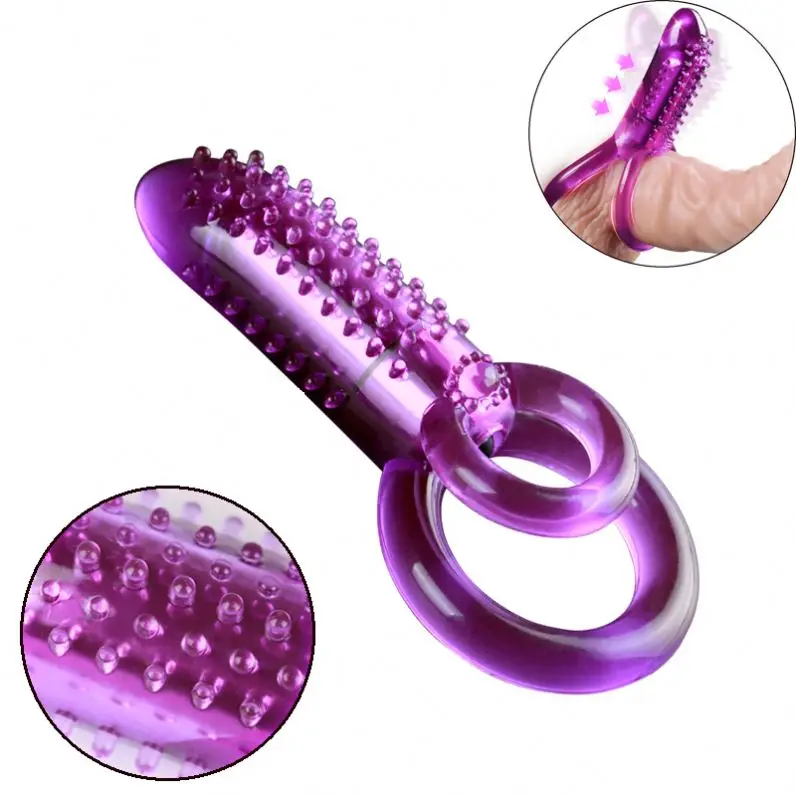Hot sale Double Ring Cock Male Dildo Strapon Bullet Vibrator Massage sex toys for couples