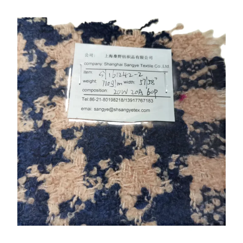 Wool blended fabrics wool acrylic polyester classic color women girls  jackets piece dyed woolen fabric trendy style