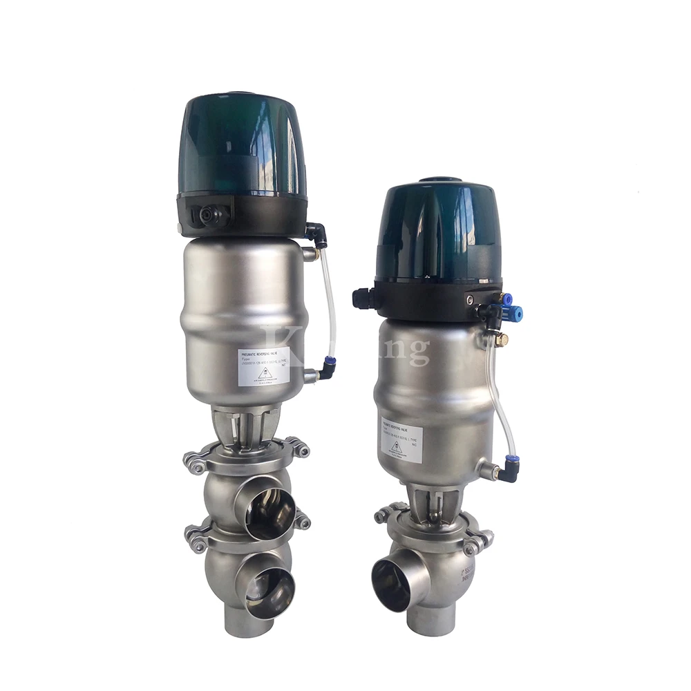 Sanitary reversing valve intelligent divert valve with control unit