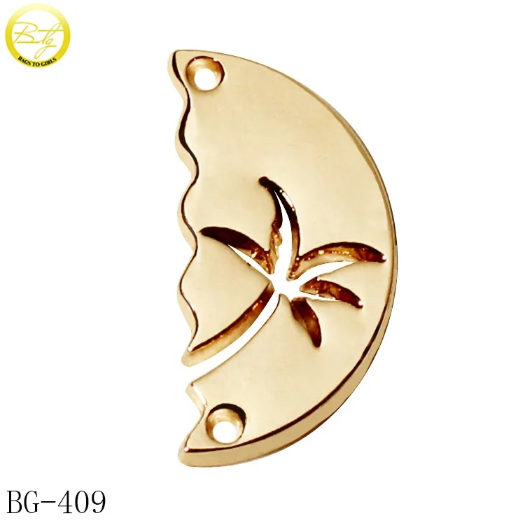 New vintage scarf accessory gold chain tags clothing metal brand plates sewing alloy logo label for hijab