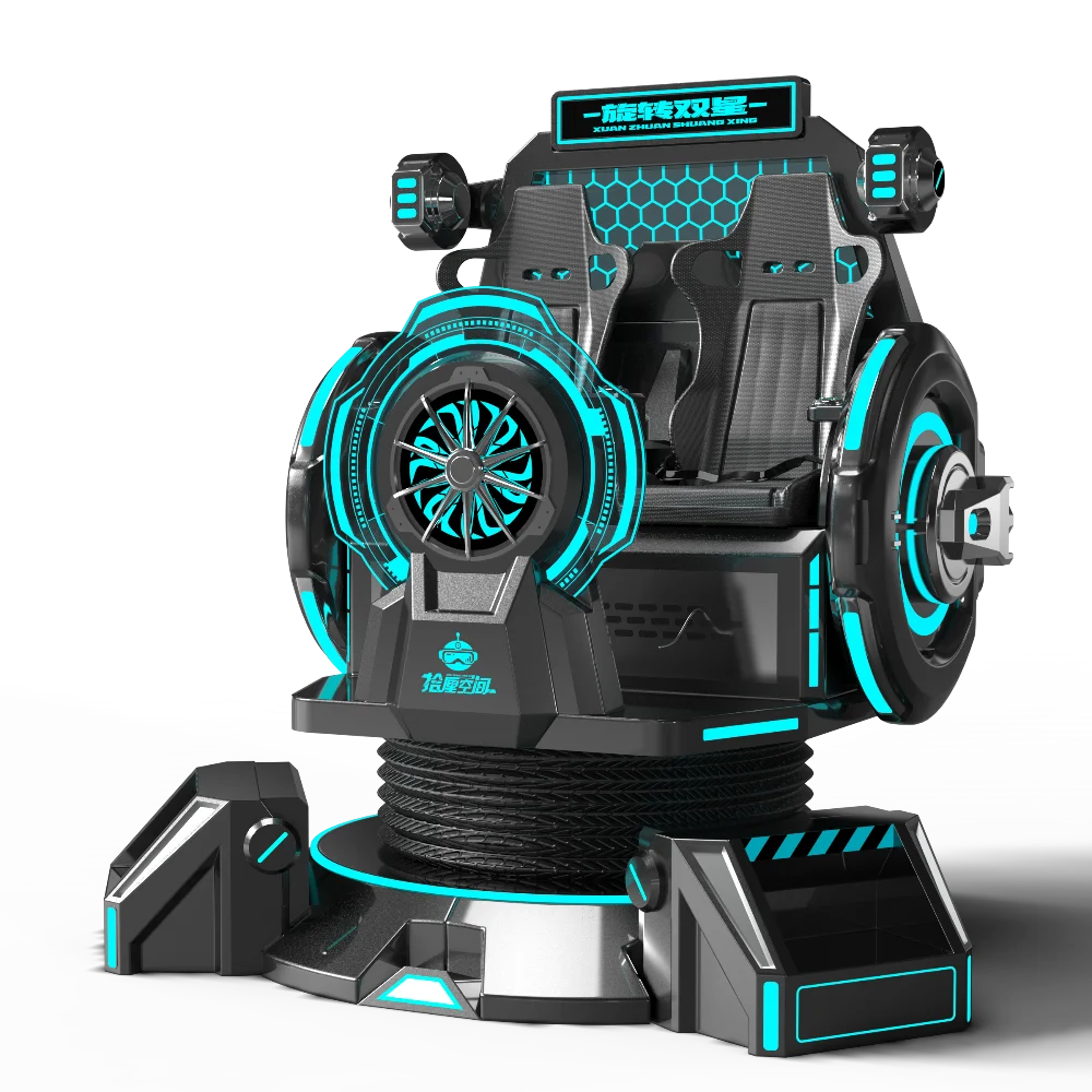 Interactive 360 VR Rotation Double Seats Roller Coaster Fly Arcade Games Machine 9D Virtual Reality Simulator Shopping Malls