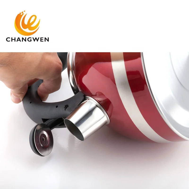 3L colorful print kettle stainless steel for hotel with blue paint