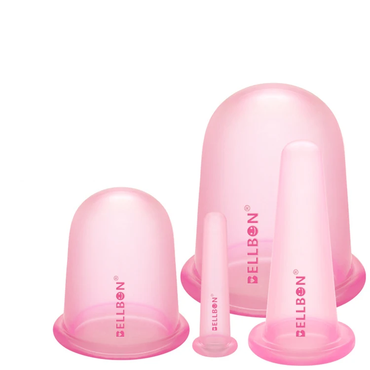 
4 size Silicone Anti Cellulite Cupping Therapy Set Silicone Vacuum Massage Cups for Body and Facial Massage Chinese Cupping Kit 