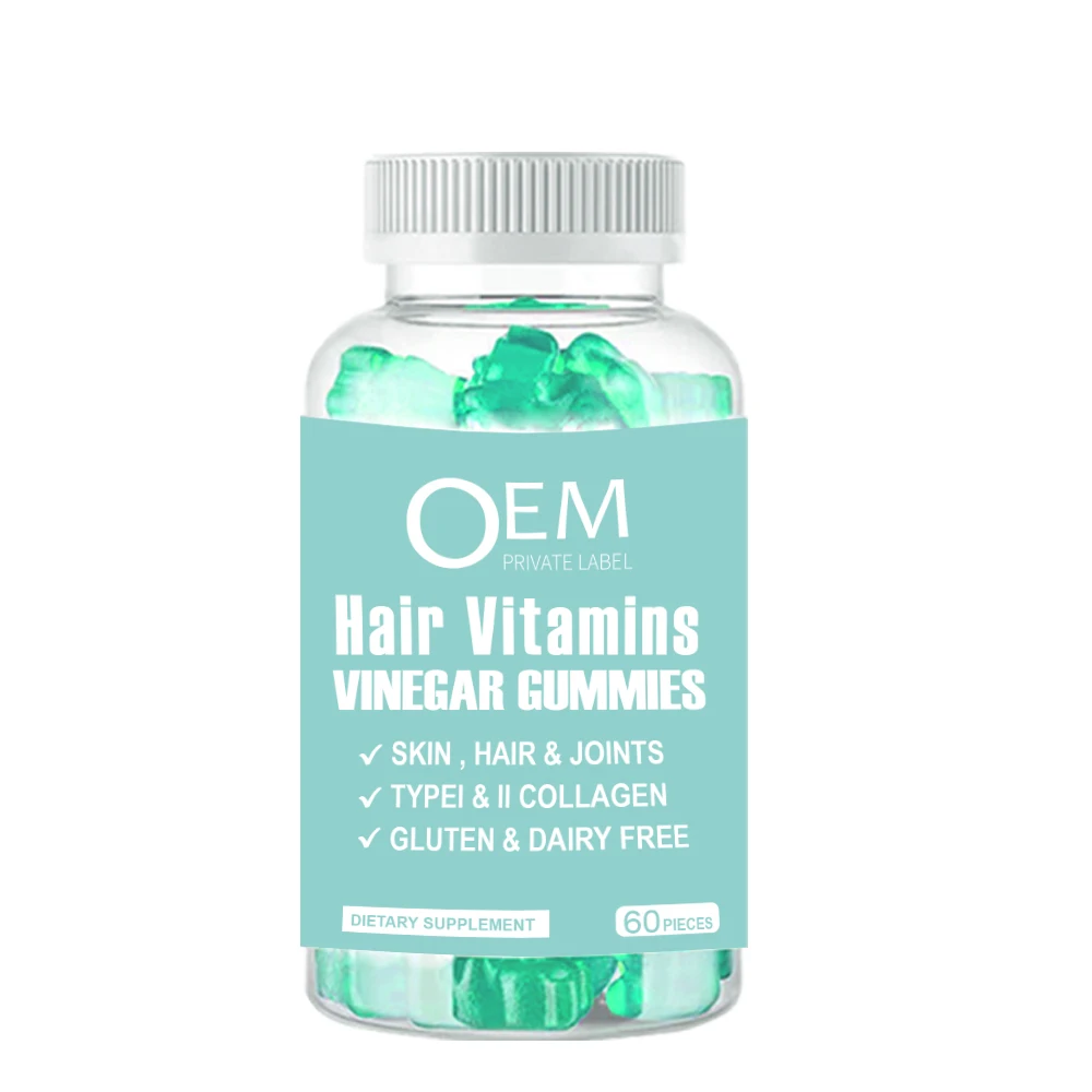 Collagen Gummies oem odm flavor vitamin biotin hair nail skin growth gummies
