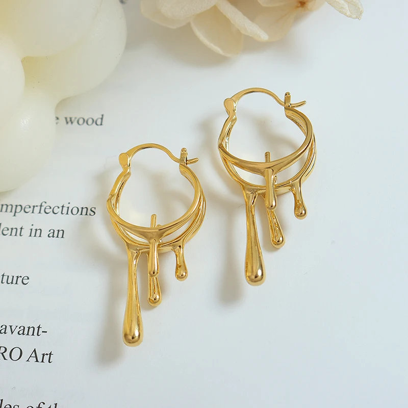 luxury women copper hypoallergenic earrings surgical steel earrings