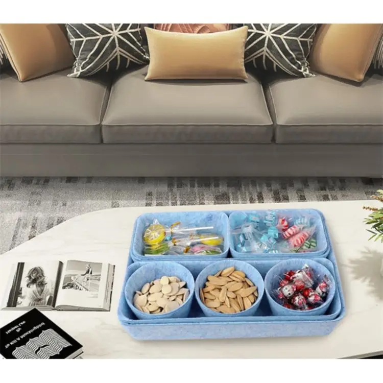 Hot Selling Felt Multi-functional Table Top Storage Boxes 8 Pieces Felt Storage Basket