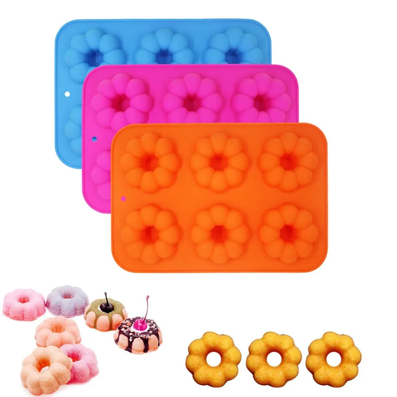 
Custom Silicone Baking Tray Non-stick Donut Mould Baking Reusable Decoration Making Resin moldes de Mini Cake Silicone Mold Tool 
