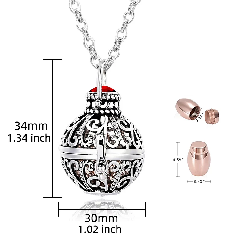 Vintage Hollow Flower Urn Necklace for Ashes Forever in my heart Memorial Locket Pendant Jar Keepsake Cremation Jewelry