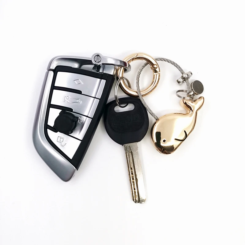 Fish Shape 3D Keychain Metal Whales Animals Couples Love Keyring