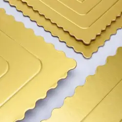 Wholesale Reusable Food Grade Round Golden Cardboard Cake Base Paper Plate Thickened Cake Tray Plate