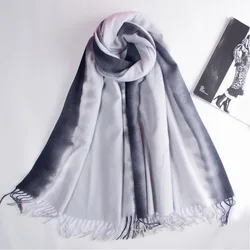 Scarf For Women Stylish Winter Knitted Designer Pashmina Cashmere Cotton Wool Ladies Embroidery Shawls Other Hijab Scarves