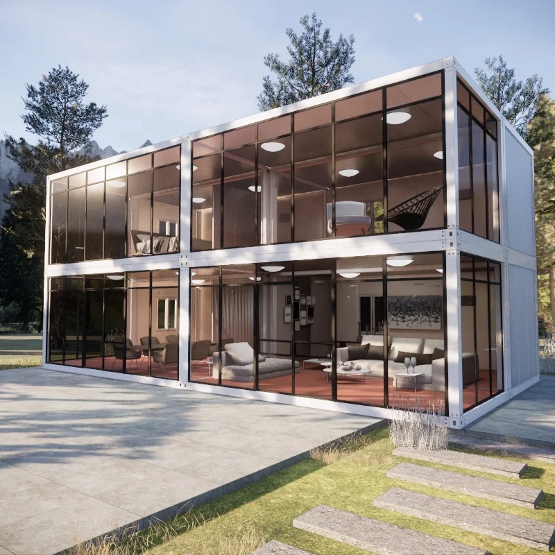 Best quality Low cost luxury double story modular prefabricated house for sale