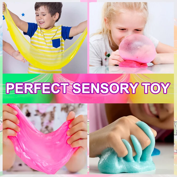AKIA Wholesale Colored Clay Stress Relief Crystal Diy Soft Playdough Slime Toys For Kids Girls Children