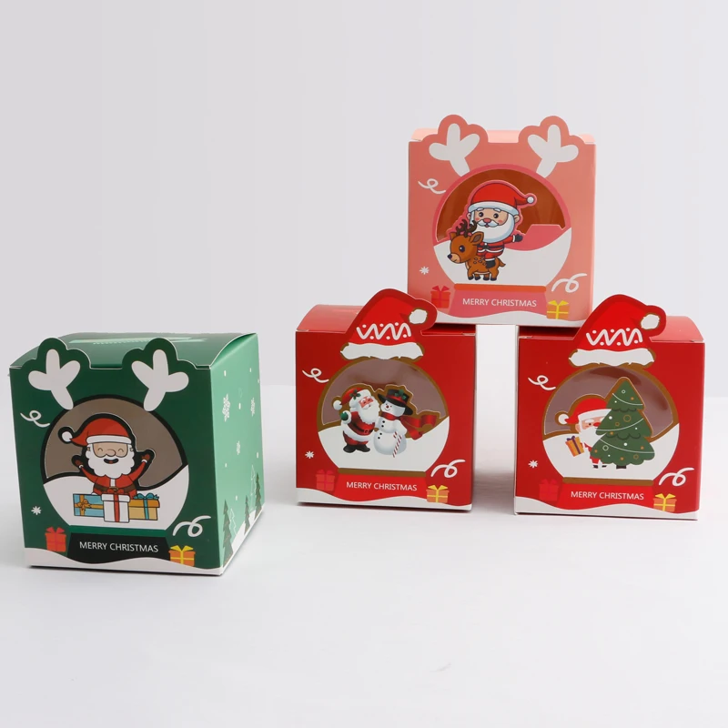 large merry christmas packaging luxury 3d gift candy set ornament storage boxes decorations clear lid with dividers