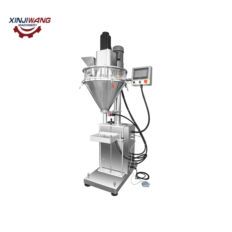 Good Quality Semi Automatic Dry Coffee Powder Spice  filling machine bottle powder Filler With Conveyor
