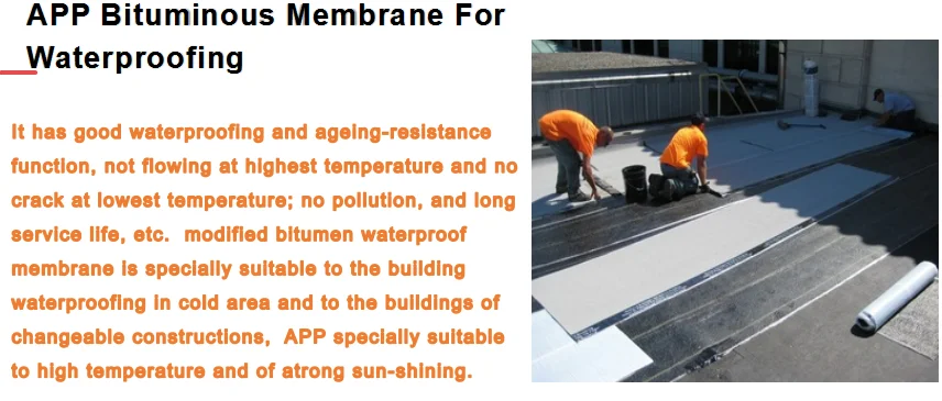 Manufacturer spot APP/SBS 3mm 4mm roof waterproofing membrane
