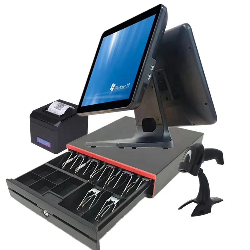 Кассовый аппарат с двумя экранами система Pos розничная продажа для ресторанного супермаркета