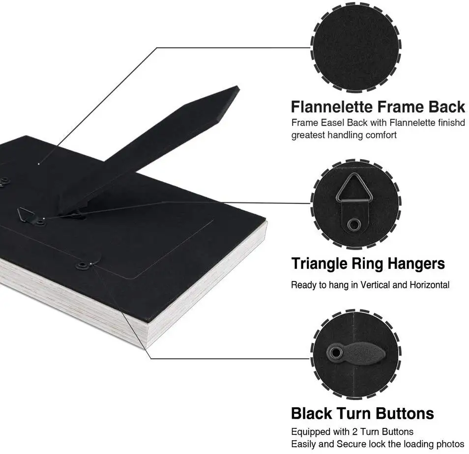 4x6 Set of 3 Elite Collection Rustic Photo Frame Set with High Definition Glass