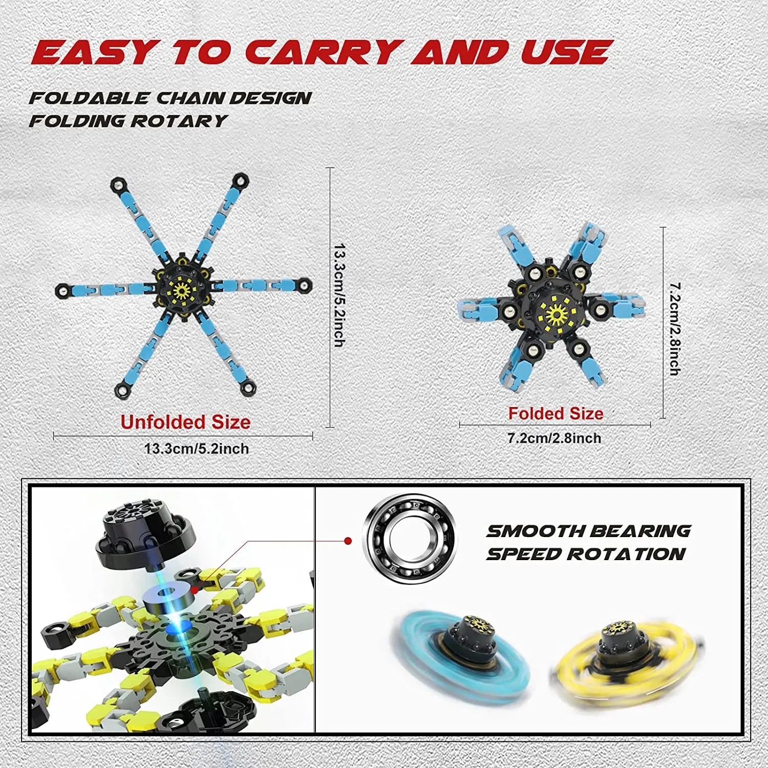 Funny Fidget Spinners Transformable Mechanical Fingertip Gyro Spinner Spinning Toy for Adults Kids Anxiety Stress Relief Toys