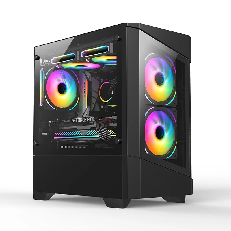2023 NEW design gaming pc caseM ATX case USB3.0 Tempered glass computer cases