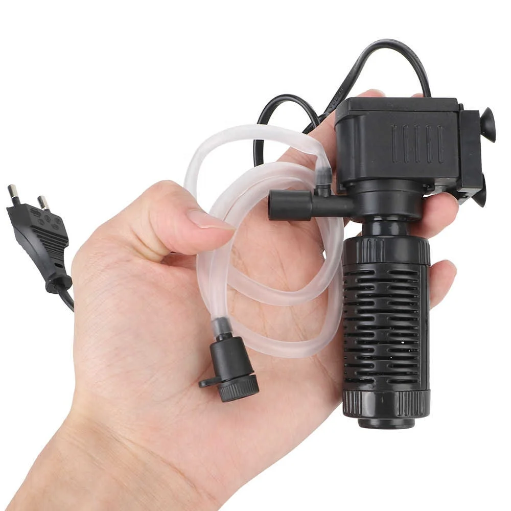 Oxygenation Submersible Filtration for Aquarium Fish Tank Water Purifier 3 in 1 Filter Mini Fish Tank Filter