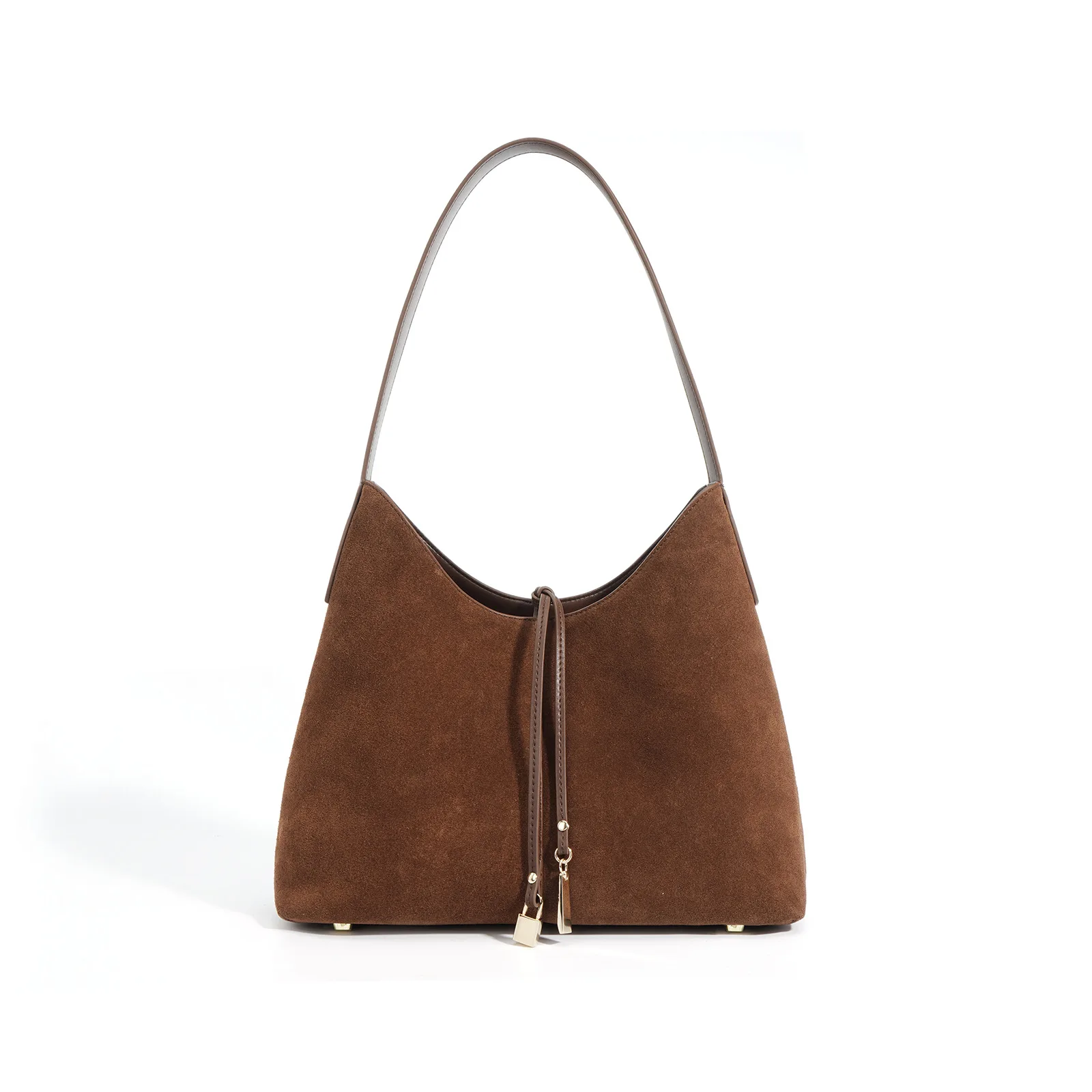 Wholesale new vintage suede underarm bag for women High quality large capacity frosted genuine leather cowhide shoulder purses