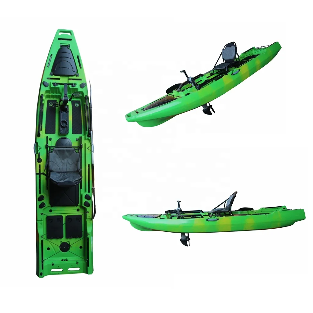 Material Single Fishing Kayak Pedal Kayak Electric Motor Kayak Professional LLDPE Plastic Vicking 12.5ft ORCA Lakes & Rivers