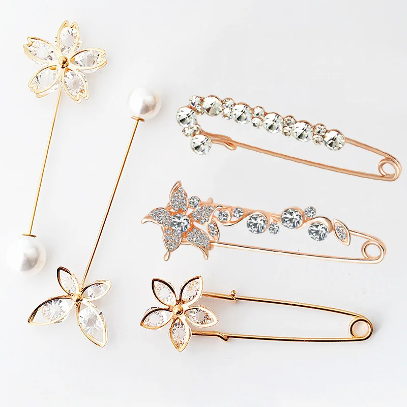 Waistband Pin Accessories Good Quality Pearls Crystal Gold Brooch Waist  Clap Anti Exposed Safty Pins