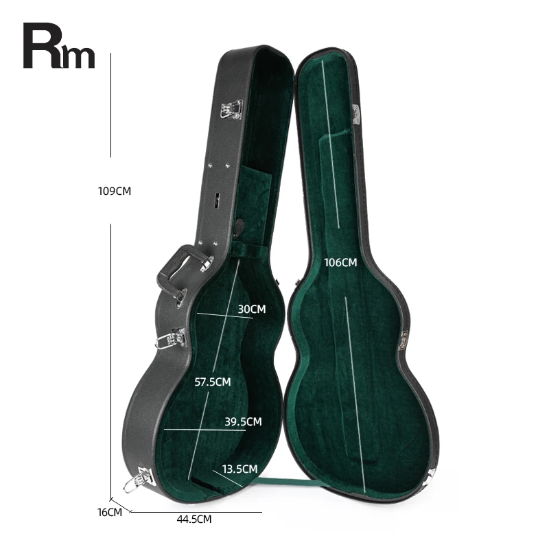 High Quality Acoustic Guitar Case Leather Cover Instrument Bags&Cases Strong Protection Guitar Hard Case