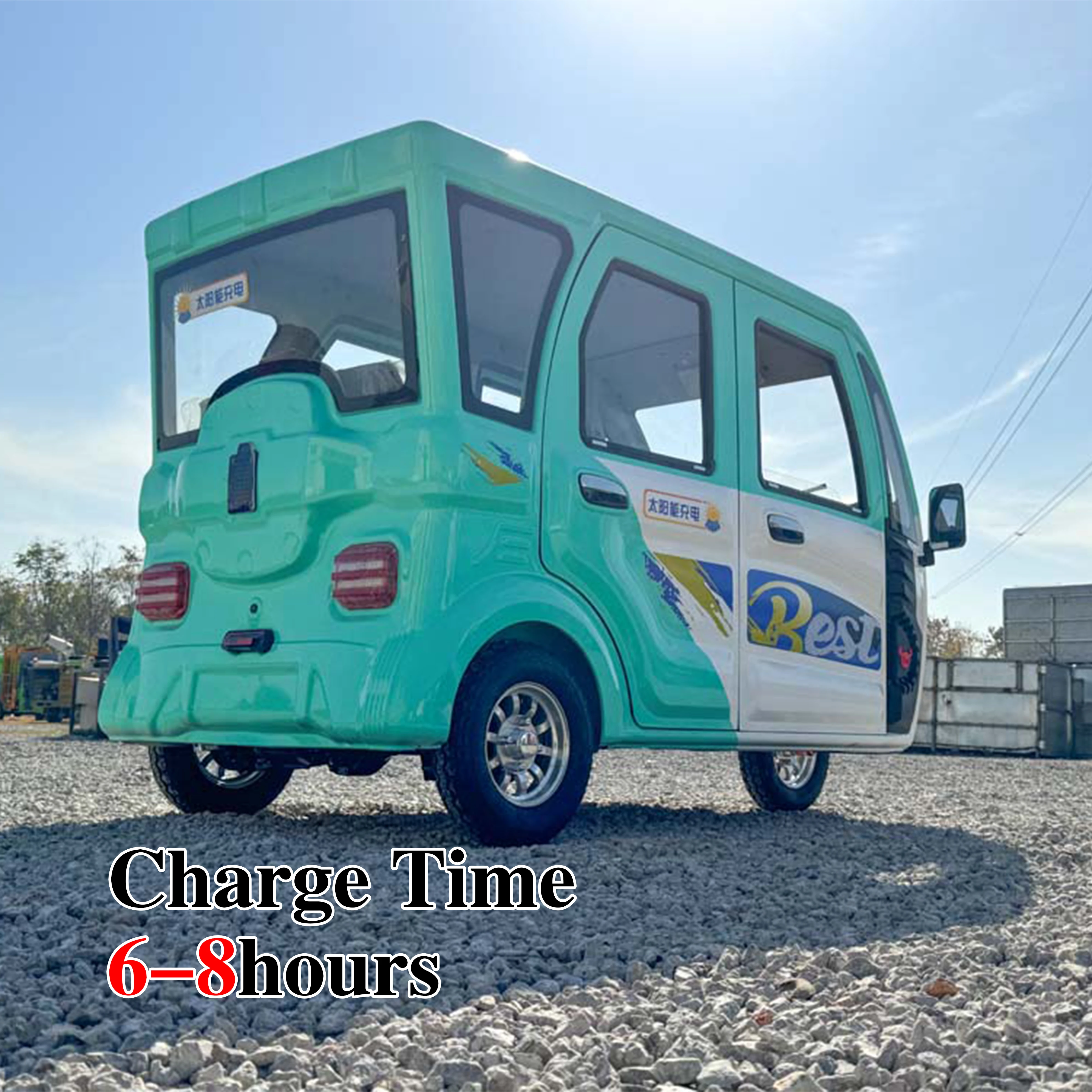2024 Adult Enclosed Big Space Cheap Good Quality Cabin Electric Tuk Tuk Sightseeing Rickshaw Electric Tricycle