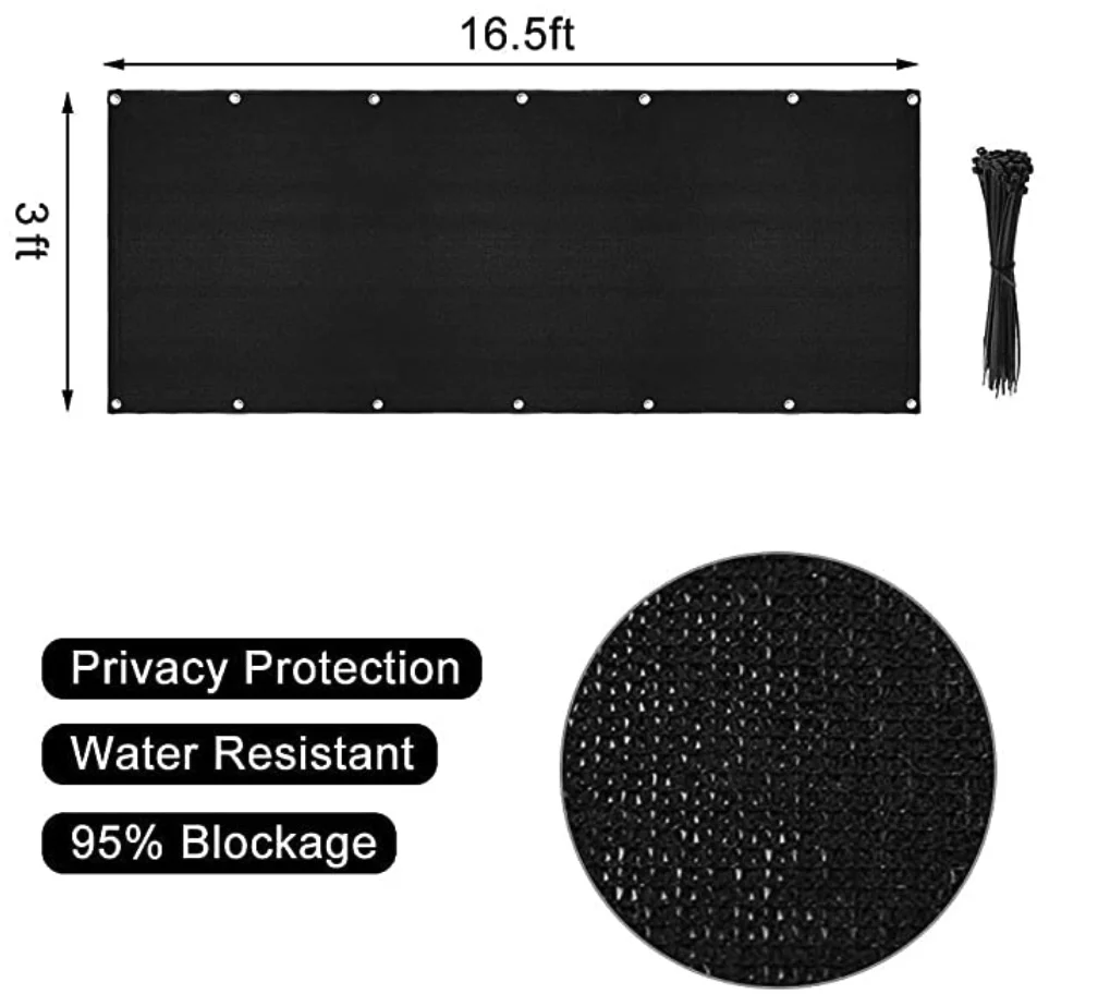 Laser cut black privacy fence privacy screen windscreen pvc screen fence privacy