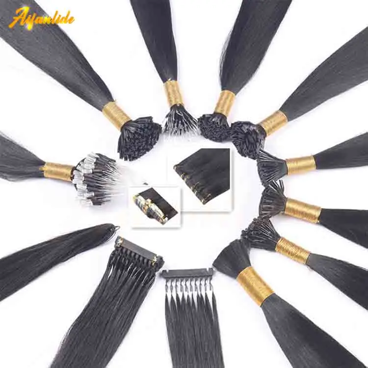 Wholesale raw Keratin itip extension hair 100% Remy natural hair extension human Double Drawn Vietnam i tip hair extensions