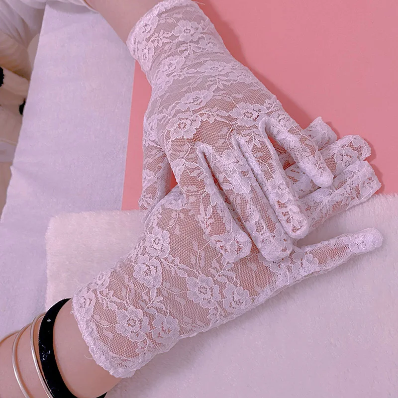 Lace Gloves Party Black White Lace Sexy Summer Driver  Sexy Driver Gloves sun protection