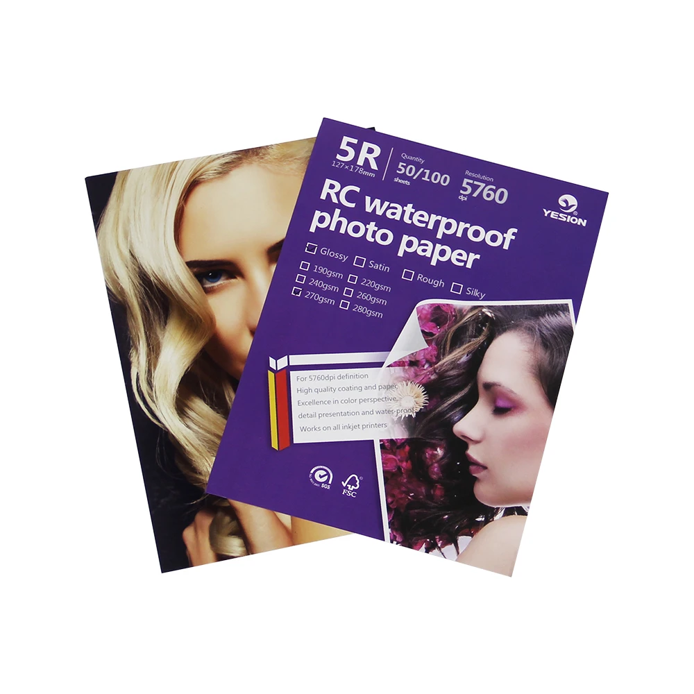 260gsm RC Resin Coated Waterproof Glossy 3R 4R 5R A3 A4 Photo Paper 4x6 5x7 photo paper sheets