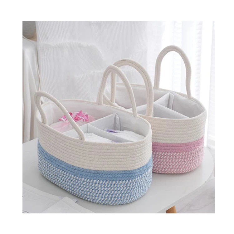 New Design Cheap Reasonable Cotton Rope Woven Supply Wholesale Price Diaper Changing Basket