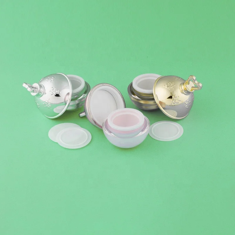 New design luxury 5g 10g 15g acrylic mini jar eye creams plastic bottle empty